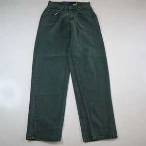 Vtg 90s Silvertab 30x34 Baggy USA Made Zip Fly Green Denim Mens Jeans
